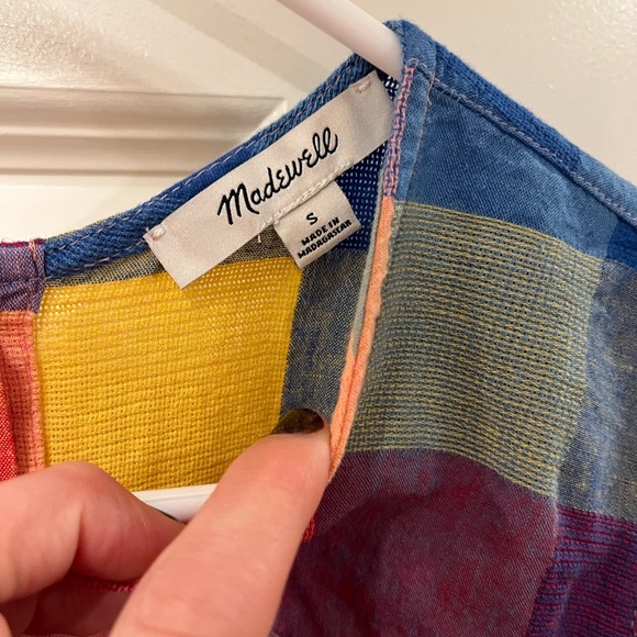 Madewell Multicolor Plaid Top - Picture 2 of 3